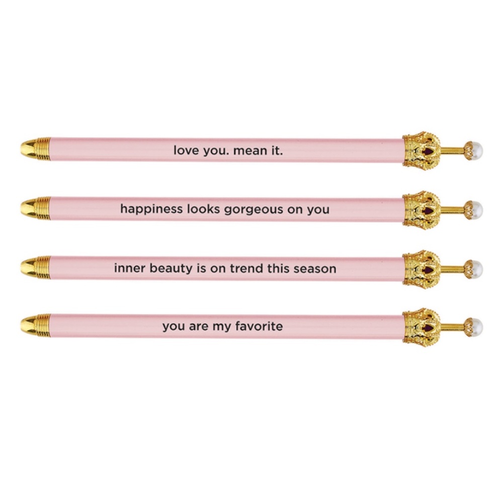12 NWT Santa Barbara Design Studio Pearl Crown Pens in Light Pink